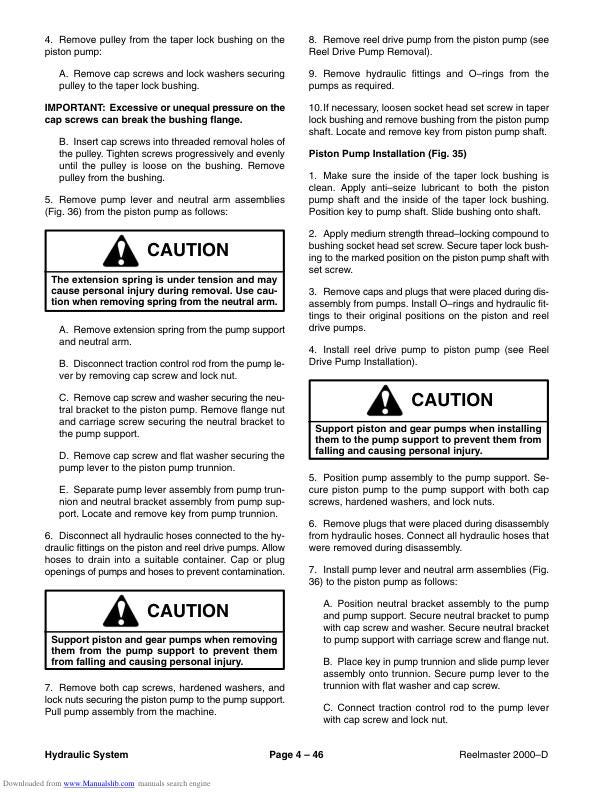 Toro Reelmaster 2000 D Mower Service Manual sample page from the repair manual