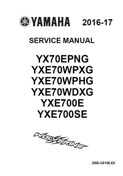 Yamaha Wolverine YX70 YXE70 YXE700 UTV Service Manual factory service manual title page