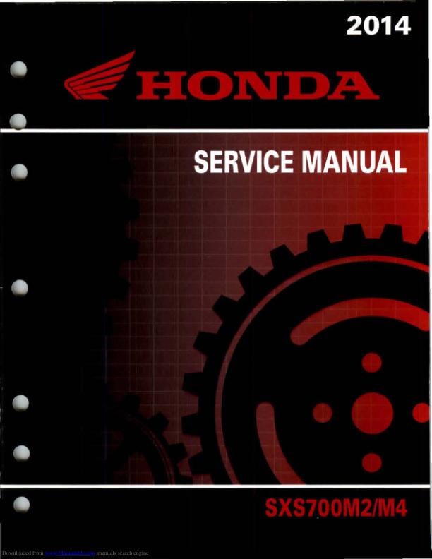 Honda Pioneer SXS700 M2 M4 UTV Service Manual factory service manual title page
