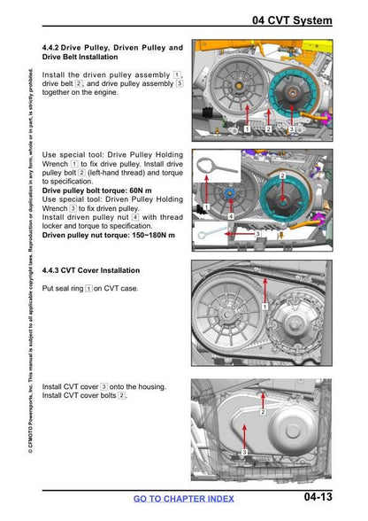 CFMOTO CFORCE 400 500 450 UTV Service Manual sample page from service manual