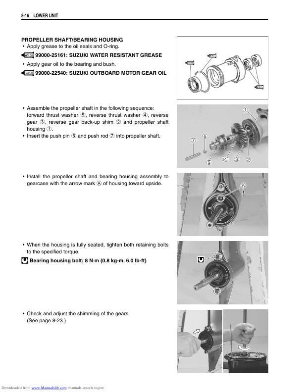 Suzuki DF9.9 DF15 Outboard Service Manual sample page showing schematics and diagrams
