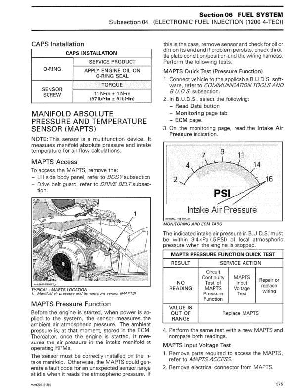 Skidoo REV XU 600 1200 Snowmobile Service Manual sample page from the repair manual