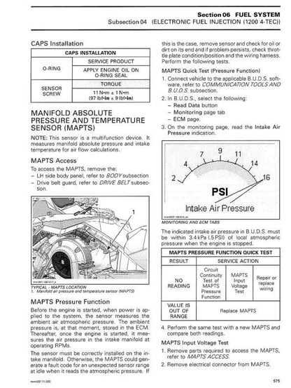 Skidoo REV XU 600 1200 Snowmobile Service Manual sample page from the repair manual