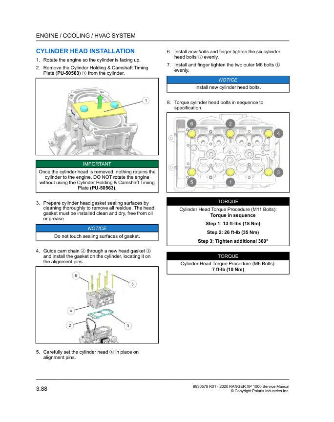 Polaris Ranger XP 1000 UTV Service Manual sample page with technical illustrations