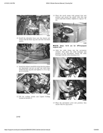 Arctic Cat Firecat Mountain Cat Pantera ZR Snowmobile Service Manual sample page with diagrams and specifications