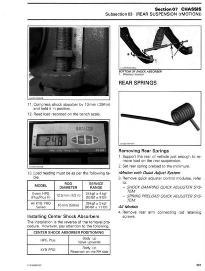 Skidoo Summit Freeride MXZ Renegade 600 850 Snowmobile Service Manual sample page from the repair manual