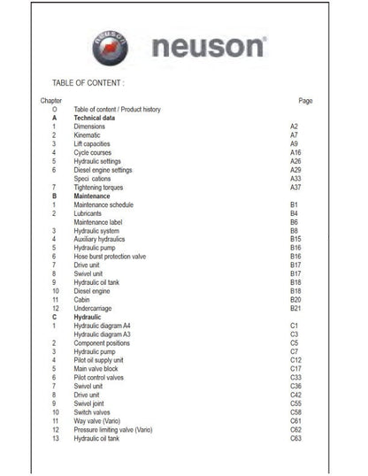 Wacker Neuson 2503 3503 Tracked Excavator Service Manual sample page from service manual