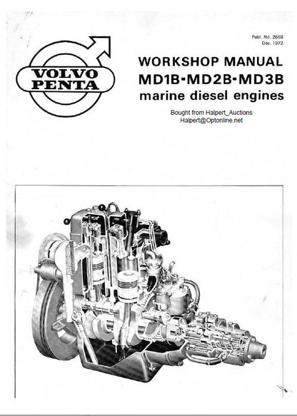 Volvo Penta MD 1B 2B 3B 5A 6A 7A 21A Service Manual factory service manual title page