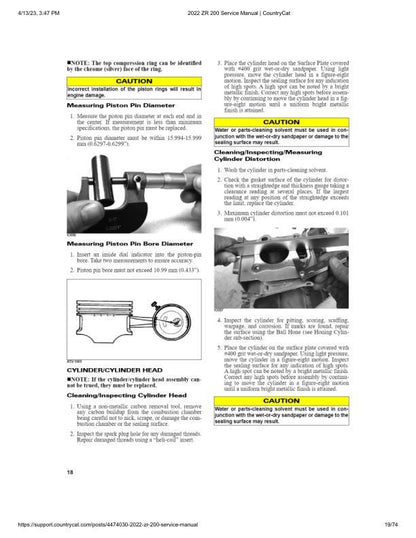 Arctic Cat ZR200 Snowmobile Service Manual sample page showing repair procedures