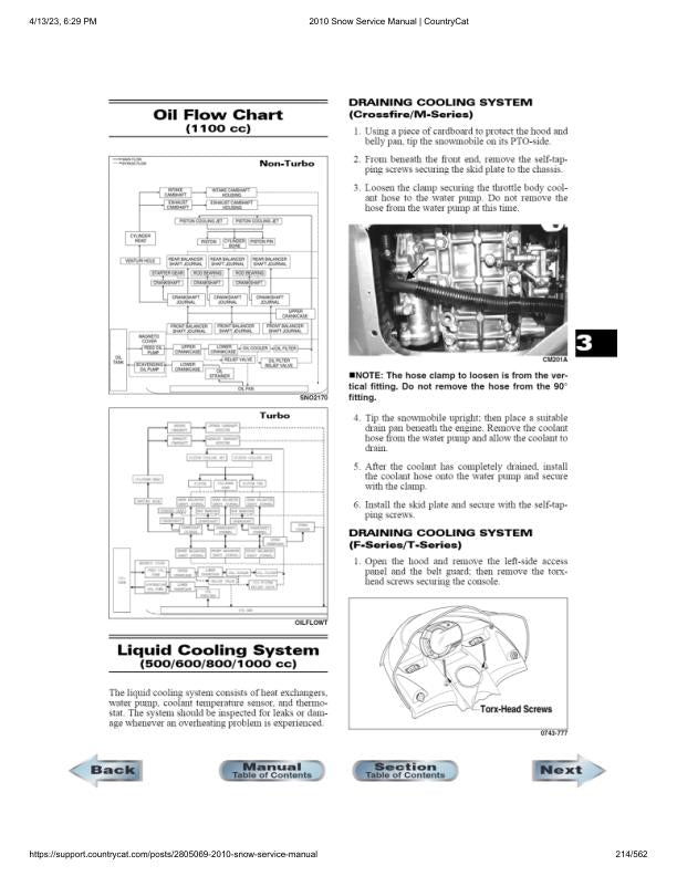 Arctic Cat Crossfire Bearcat M6 M8 F6 F8 Snowmobile Service Manual sample page with technical illustrations
