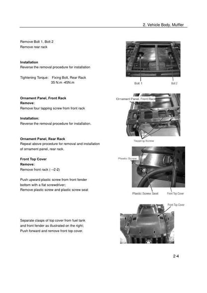 CF MOTO CF 500 Service Repair Manual table of contents
