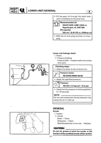 Yamaha 9.9F 15F 9.9T 15T Outboard Service Manual sample page from service manual