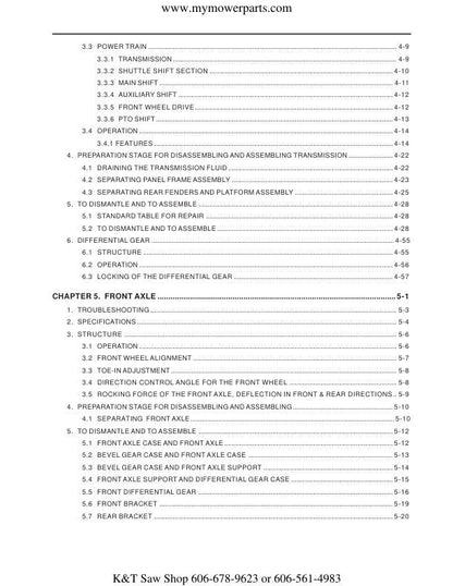 Cub Cadet 8454 Tractor Service Manual sample page from service manual