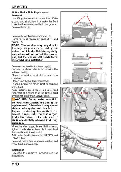 CFMOTO PAPIO CL 125 Service Manual sample page showing repair procedures