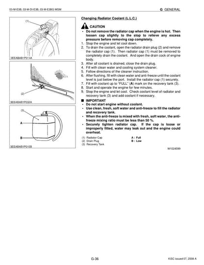 Kubota 1503 1703 1803 2003 2203 2403 Diesel Engine Service Manual sample page with diagrams and specifications