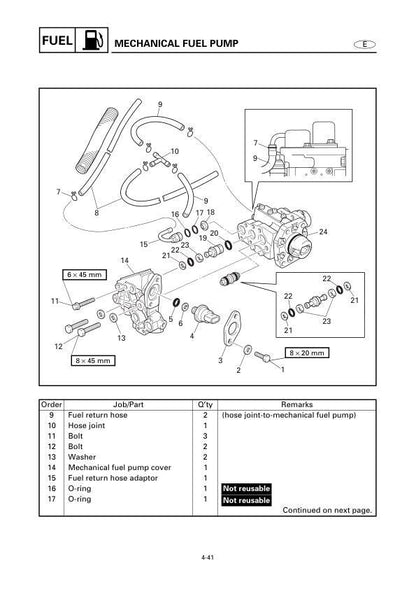 Yamaha Z200N LZ200N Z200Y LZ200Y Outboard Service Manual sample page showing repair procedures