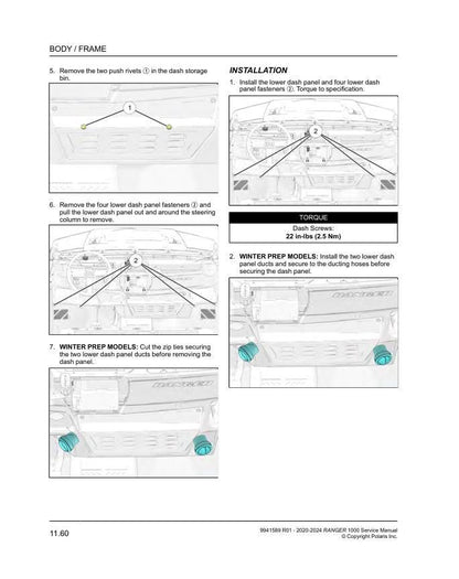 Polaris Ranger 1000 UTV Service Manual sample page from the repair manual