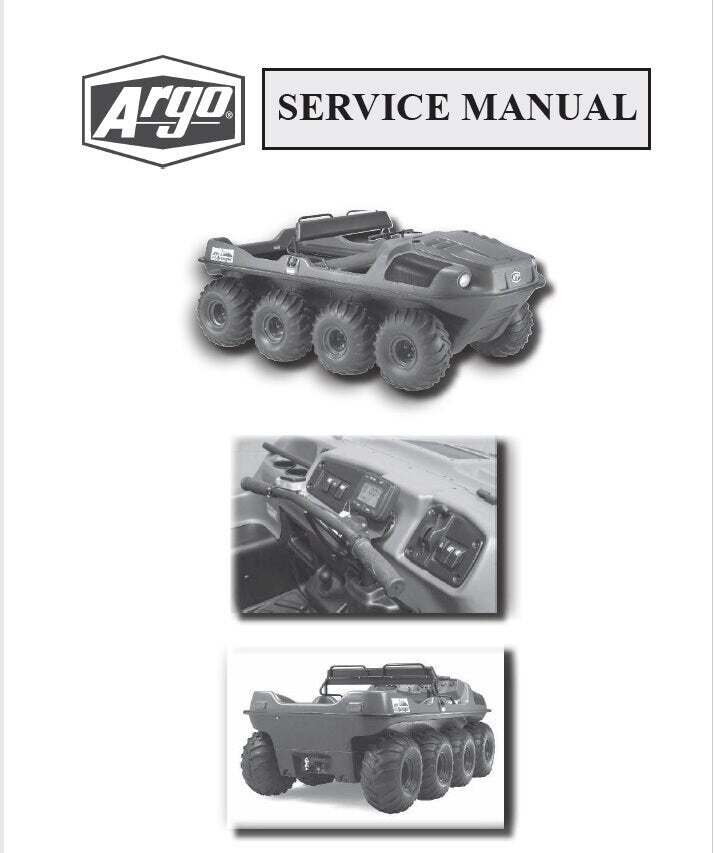 Argo Avenger HDI UTV Service Manual factory service manual title page