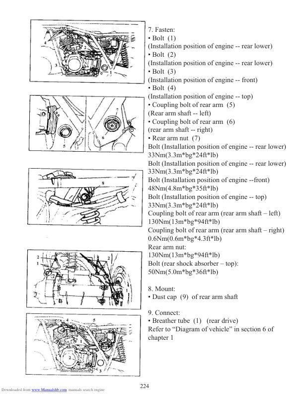 Baja WD250U Wilderness Trail Service Manual sample page showing schematics and diagrams