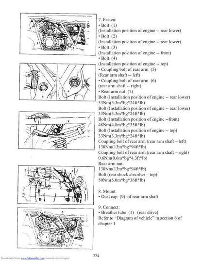 Baja WD250U Wilderness Trail Service Manual sample page showing schematics and diagrams