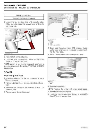 Skidoo Skandic 600 850 900 Snowmobile Service Manual sample page with technical illustrations