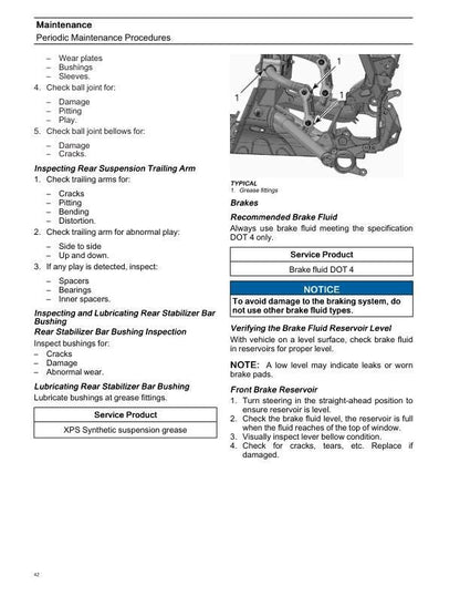 Can Am Renegade ATV Service Manual table of contents