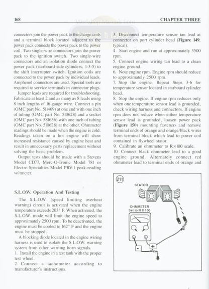 Johnson Evinrude 48-235 HP Outboard Service Manual sample page with technical illustrations
