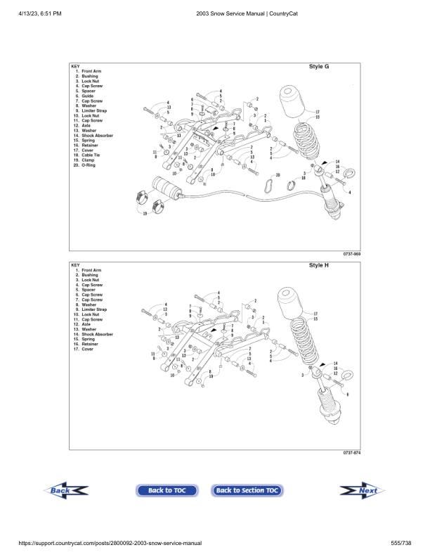 Arctic Cat Firecat F5 F7 ZL ZR Pantera Snowmobile Service Manual sample page with service data and tables