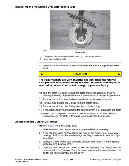 Toro 3360 3370  Greensmaster eTriFlex Mower Service Manual sample page from the repair manual