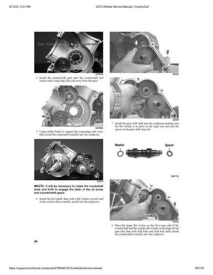 Arctic Cat Wildcat UTV Service Manual sample page with technical illustrations