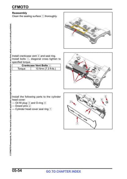 CFMOTO UFORCE U10 UTV Service Manual sample page with technical illustrations