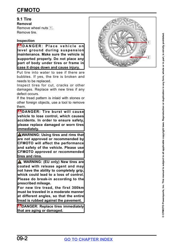 CFMOTO ZFORCE 800 950 Trail Sport UTV Service Manual sample page showing schematics and diagrams
