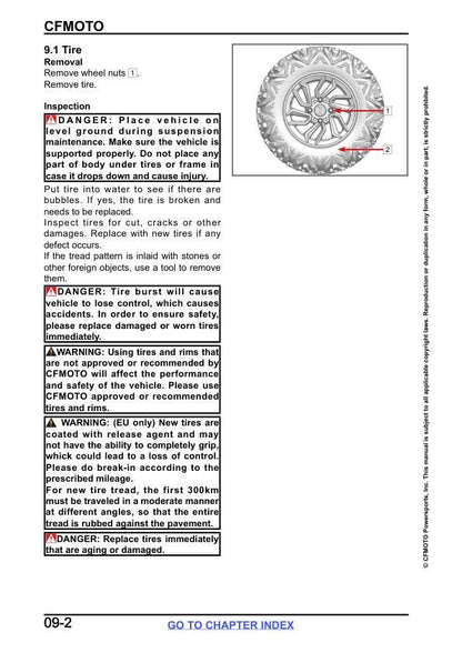 CFMOTO ZFORCE 800 950 Trail Sport UTV Service Manual sample page showing schematics and diagrams