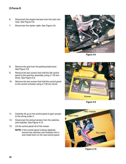 Cub Cadet Z Force S Mower Service Manual sample page with technical illustrations