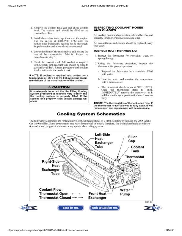 Arctic Cat F5 F6 F7 M5 M7 Panther Pantera ZR Snowmobile Service Manual sample page showing repair procedures
