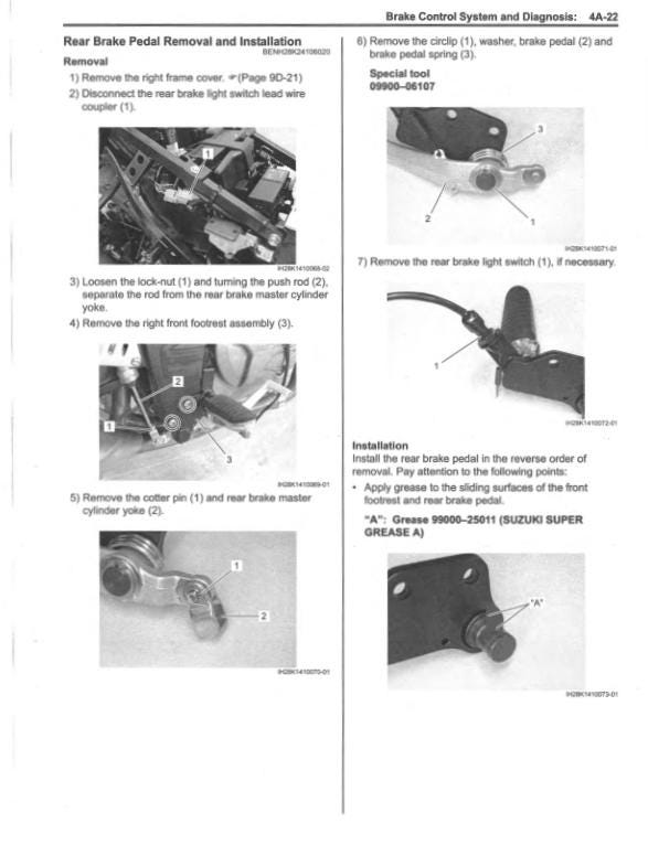 Suzuki V-Strom DL650 Motorcycle Service Manual sample page from the repair manual