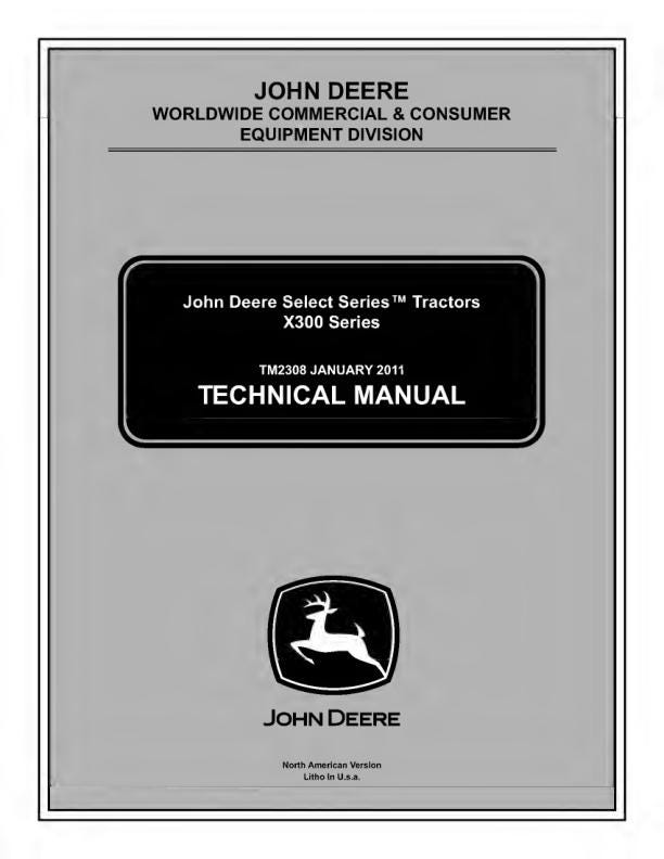 John Deere X300 X304 X320 X324 X340 X360 Tractor Service Manual factory service manual title page