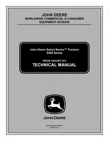 John Deere X300 X304 X320 X324 X340 X360 Tractor Service Manual factory service manual title page