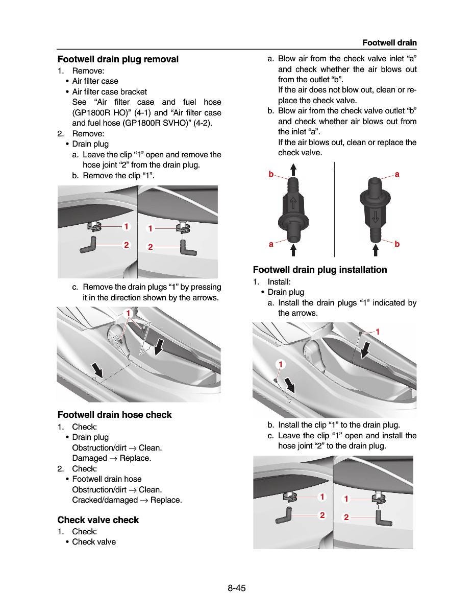 Yamaha Waverunner GP1800R Service Manual sample page showing schematics and diagrams