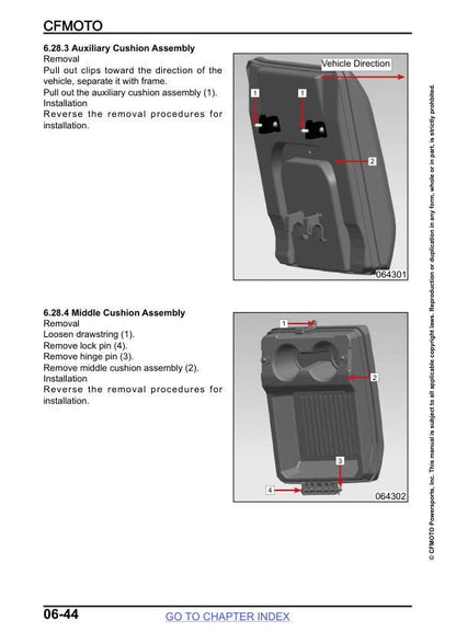 CFMOTO UFORCE 1000 UTV Service Manual sample page from the repair manual