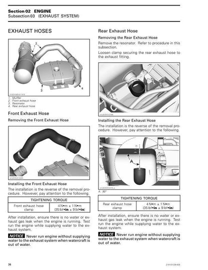Sea-Doo RXP Service Manual sample page with technical illustrations