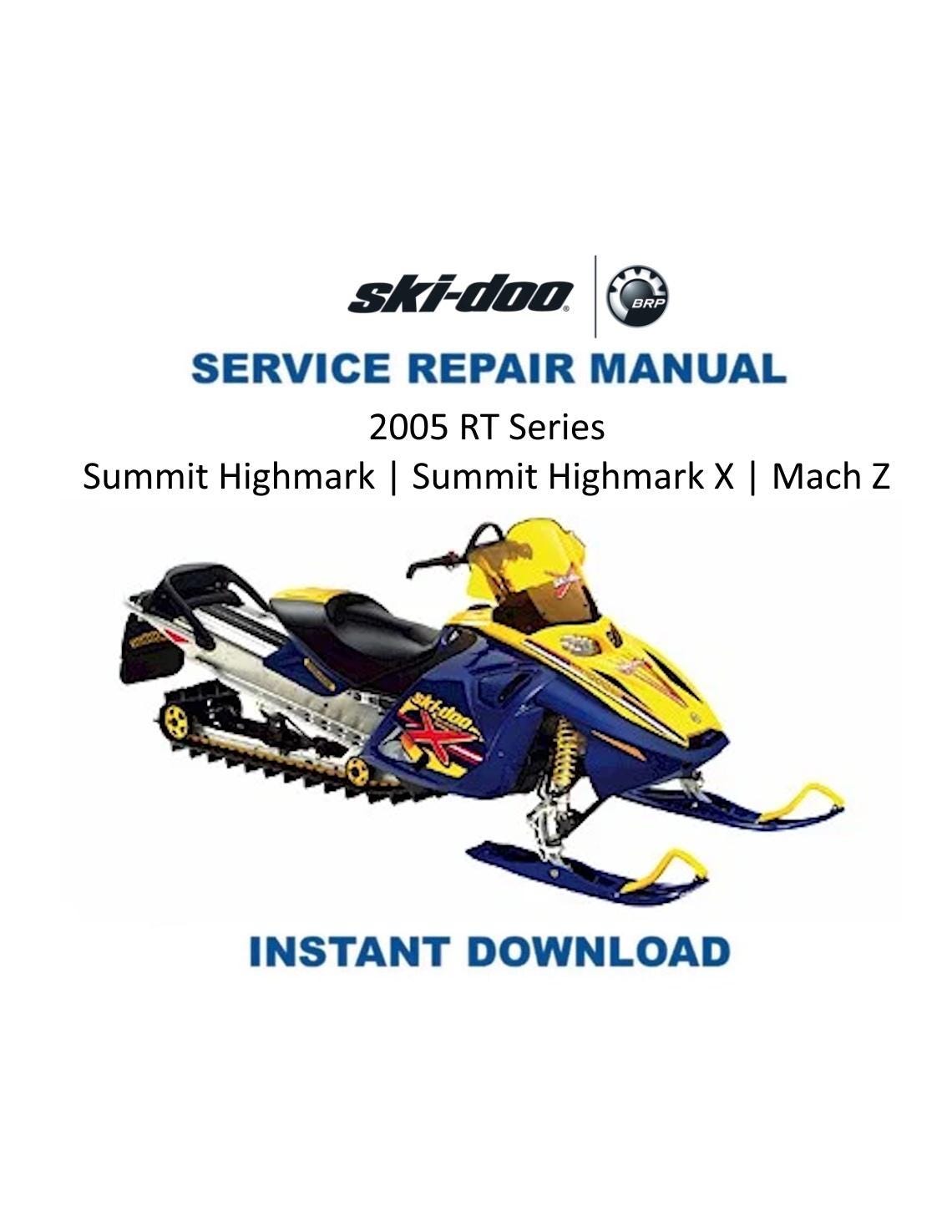 Skidoo Summit Highmark & Mach Z Snowmobile Service Manual 2005-2009 - Service Manual PDF Instant Download