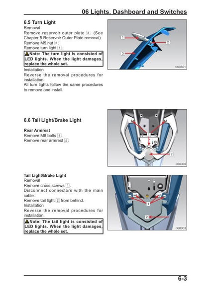 CFMOTO GT 400 650 Motorcycle Service Manual sample page with diagrams and specifications
