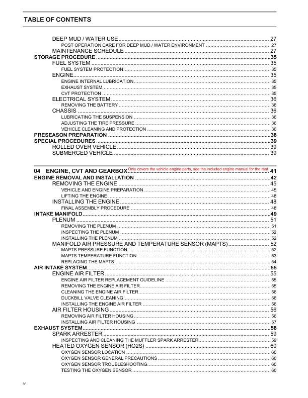 Can-Am Commander 1000 HD10 UTV Service Manual sample page from service manual