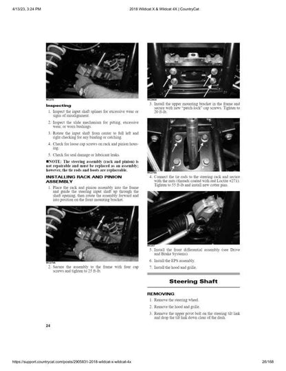 Arctic Cat Wildcat X 4X 1000 UTV Service Manual sample page from service manual
