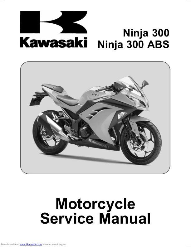 Kawasaki Ninja 300 Motorcycle Service Manual factory service manual title page