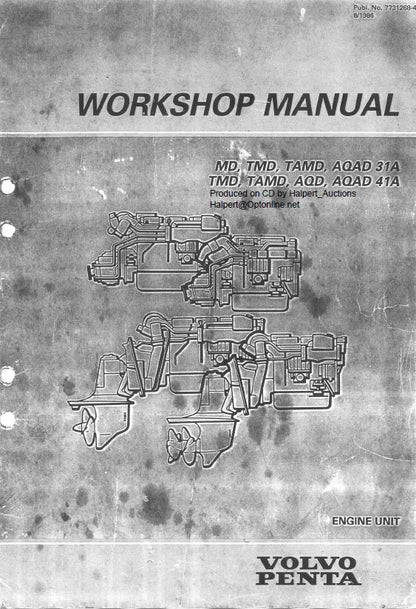 Volvo Penta MD 1B 2B 3B 5A 6A 7A 21A Service Manual sample page with technical illustrations
