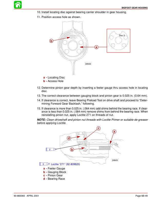 Mercury Mariner 40 45 50 Bigfoot Outboard Service Manual sample page showing repair procedures