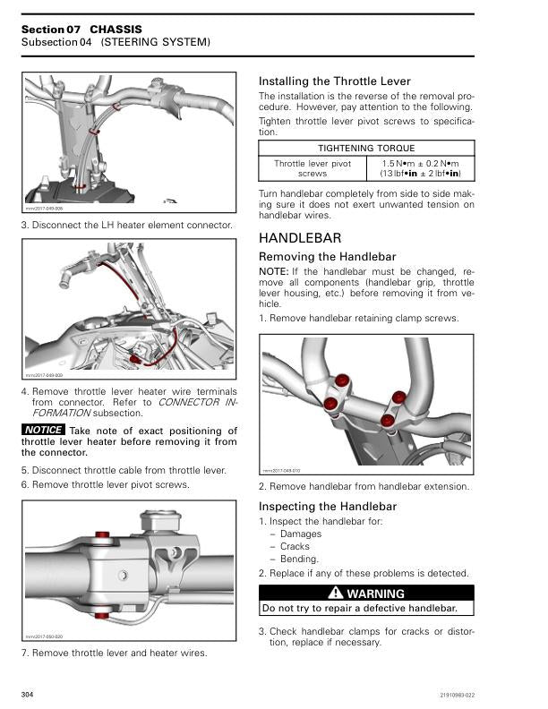 Skidoo Summit & Freeride 850 ETEC Snowmobile Service Manual sample page showing schematics and diagrams