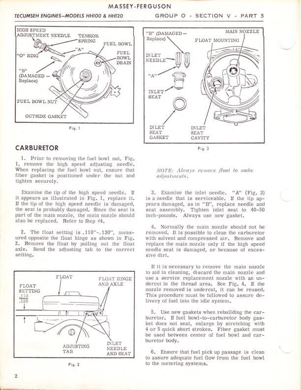 Massey Ferguson MF14 Tractor Service Manual sample page with service data and tables